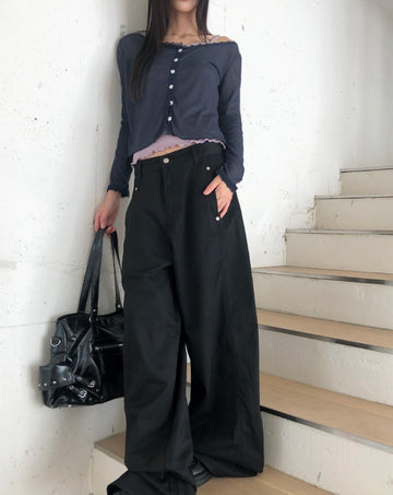 Tommy Stud Zipper Leather Shoulder Bag